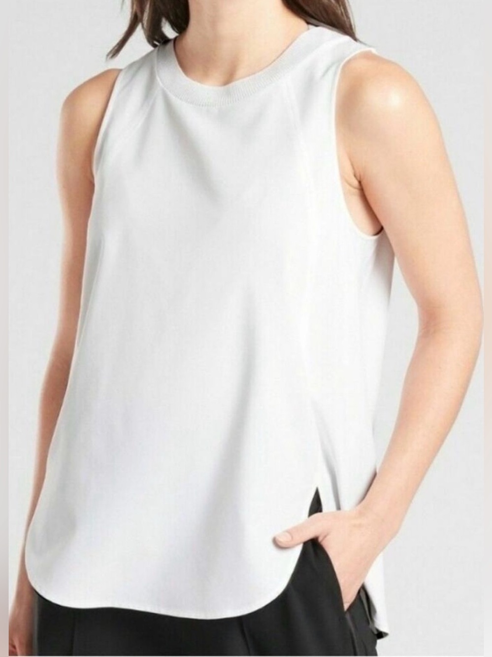 NWOT Athleta BRIGHT WHITE Zephyr Sleeveless Tank Top - XL